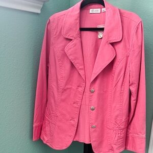 Women's Pink Denim Oversized Jacket/ blazer .. New